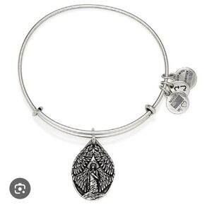Alex and Ani Guardian of Peace Charm Bangle Rafaelian Silver Finish Bracelet